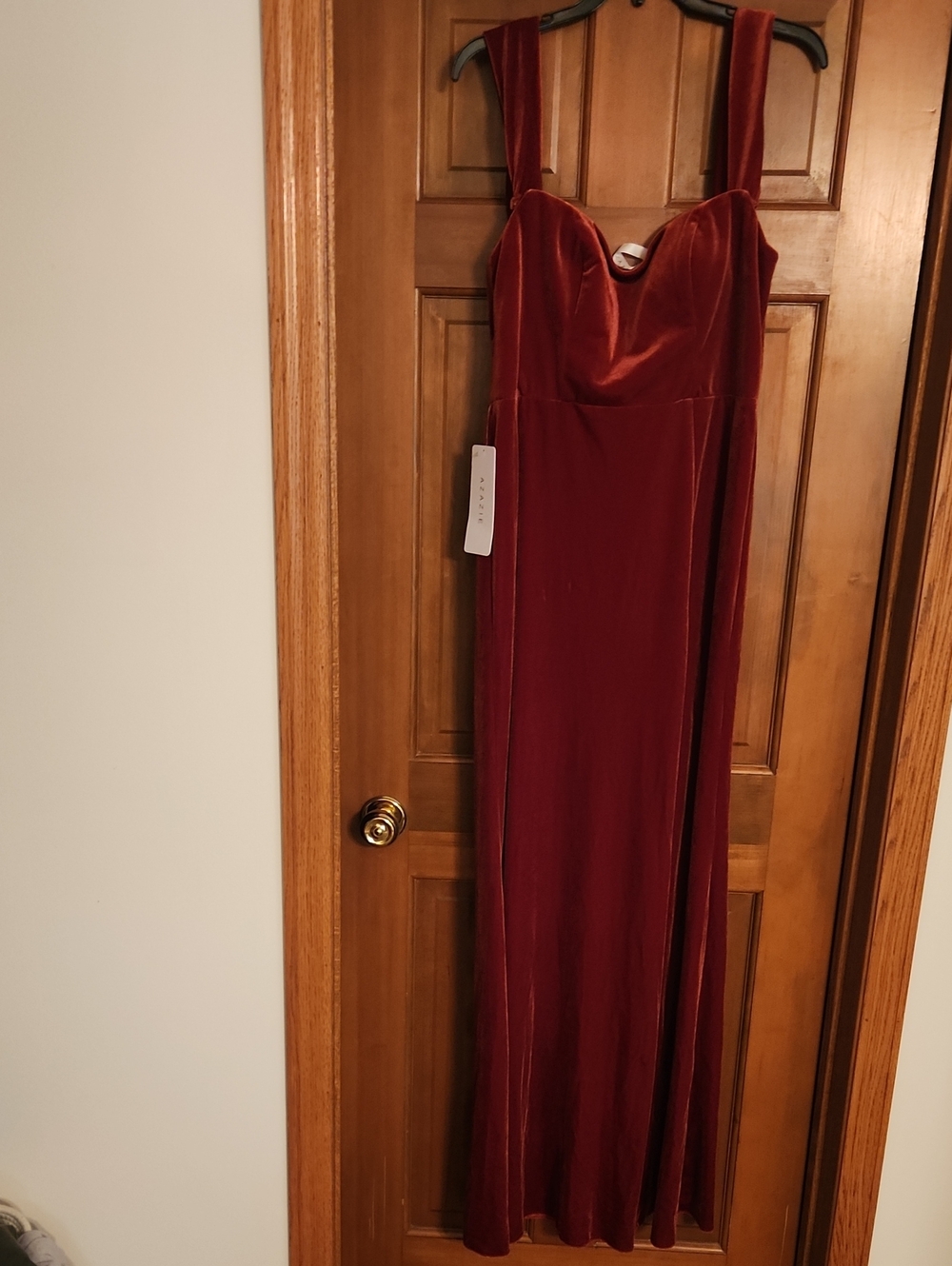Azazie Velvet Terracotta Dress